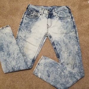 TRUE RELIGION Mens Acid Wash Jean